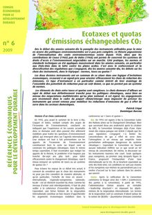 Ecotaxes et quotas d émissions échangeables CO2.