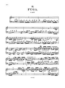 Partition complète, Fugue, Fuge, A minor, Bach, Johann Sebastian par Johann Sebastian Bach