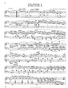 Partition complète, quatuor 3 par Ludwig van Beethoven