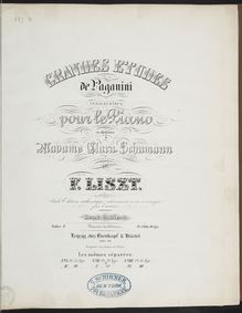 Partition Grandes etudes de Paganini (S.141/1-3), Collection of Liszt editions, Volume 8