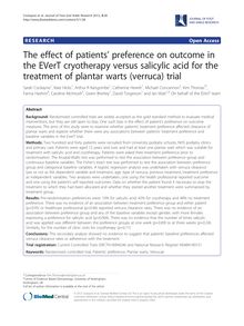 The effect of patients’ preference on outcome in the EVerT cryotherapy versus salicylic acid for the treatment of plantar warts (verruca) trial