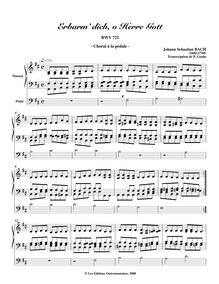 Partition choral en pour pédale, choral préludes, Bach, Johann Sebastian
