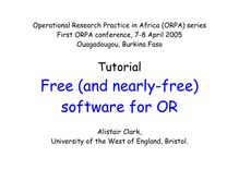 ORPA-1 tutorial - Free software for OR