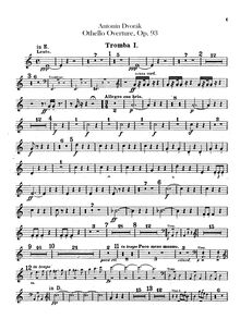 Partition trompette 1, 2 (E, E♭), Othello, Dvořák, Antonín