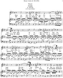Partition complète, Ariette par Wolfgang Amadeus Mozart