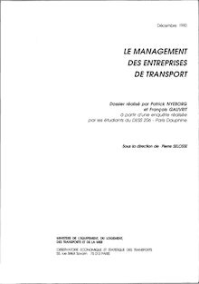 [Le] management des entreprises de transport.