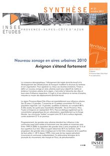 Nouveau zonage en aires urbaines 2010 : Avignon s étend fortement