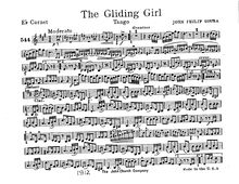 Partition E♭ Cornet, pour Giliding Girl, Sousa, John Philip