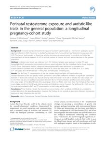 Perinatal testosterone exposure and autistic-like traits in the general population: a longitudinal pregnancy-cohort study