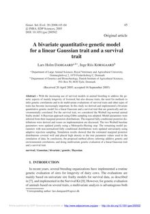 A bivariate quantitative genetic model for a linear Gaussian trait and a survival trait