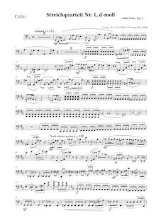 Partition violoncelle, corde quatuor No.1, Streichquartett Nr.1 d-moll