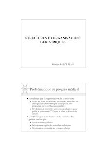Structures et organisations gériatriques Olivier Saint Jean