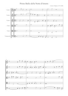 Partition complète, Primo Ballo della Notte d Amore, C Major, Allegri, Lorenzo par Lorenzo Allegri