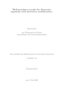 Well-posedness results for dispersive equations with derivative nonlinearities [Elektronische Ressource] / vorgelegt von Sebastian Herr