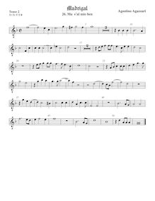 Partition ténor viole de gambe 2, octave aigu clef, Madrigali a 5 voci, Libro 2 par  Agostino Agazzari par Agostino Agazzari