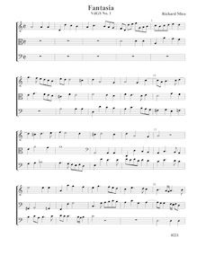 Partition Fantasia VdGS No. 1 - partition complète, fantaisies pour 3 violes de gambe par Richard Mico