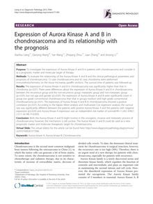Expression of Aurora Kinase A and B in chondrosarcoma and its relationship with the prognosis