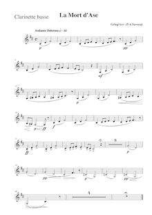 Partition basse clarinette (B♭), Peer Gynt  No.1, Op.46, Grieg, Edvard