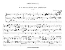 Partition Wer nur den lieben Gott läßt walten, BWV 647, 6 choral préludes