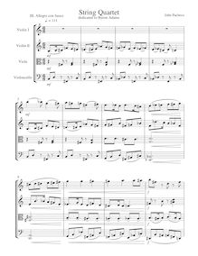 Partition , Allegro, corde quatuor, Pacheco, John Manuel