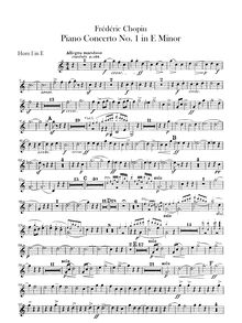 Partition cor 1, 2 (E), 3, 4 (C), Piano Concerto No.1, E minor, Chopin, Frédéric