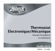 Notice Thermostat Hunter  40170