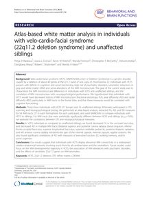 Atlas-based white matter analysis in individuals with velo-cardio-facial syndrome (22q11.2 deletion syndrome) and unaffected siblings