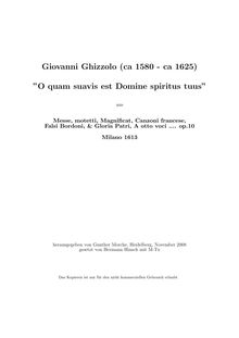 Partition complète, O quam suavis est Domine spiritus tuus, Ghizzolo, Giovanni