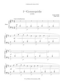 Partition 1ère Gymnopédie, : Trois Gymnopédies, Satie, Erik