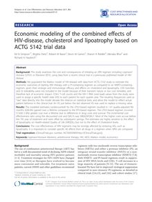 Economic modeling of the combined effects of HIV-disease, cholesterol and lipoatrophy based on ACTG 5142 trial data