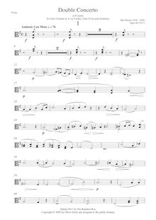 Partition altos, Dopel-Konzerte für Karinette (oder Violine), viole de gambe und Orchester, Op.88