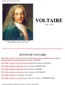 COLLEGE VOLTAIRE : Textes de Voltaire
