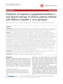 Prediction of response to pegylated-interferon-α and ribavirin therapy in Chinese patients infected with different hepatitis C virus genotype