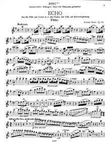 Partition flûte, Echo, Op.40, Köhler, Ernesto