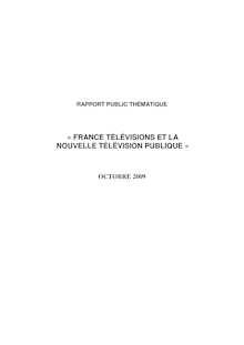 France Télévisions et la nouvelle télévision publique