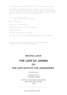 The Lion of Janina - The Last Days of the Janissaries