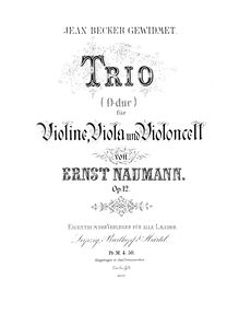 Partition violon, corde Trio, Op.12, D Major, Naumann, Ernst