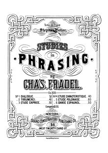 Partition , Dialogue, études en Phrasing, Op.509, Fradel, Charles