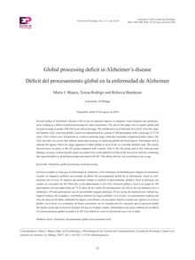 GLOBAL PROCESSING DEFICIT IN ALZHEIMER’S DISEASE (Déficit del procesamiento global en la enfermedad de Alzheimer)