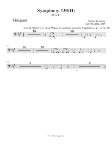 Partition timbales, Symphony No.30, A major, Rondeau, Michel