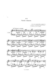 Partition No.3 Vieille chanson, Avril, poème pour piano, Suite pour piano
