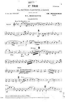 Partition clarinette (A, B♭), Trio No.1, Op. 30, pour hautbois, clarinette et basson