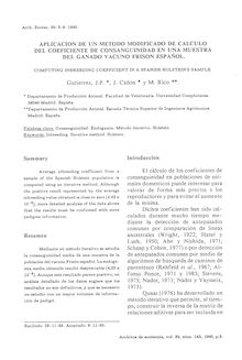 Aplicación de un método modificado de cálculo del coeficiente de consanguinidad en una muestra del ganado vacuno frisón español (Computing inbreeding coefficient in a spanish holstein)