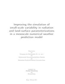 Improving the simulation of small-scale variability in radiation and land-surface parameterizations in a mesoscale numerical weather prediction model [Elektronische Ressource] / Annika Schomburg. Mathematisch-Naturwissenschaftliche Fakultät