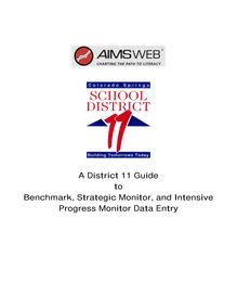 A District 11 Guide to Benchmark, Strategic Monitor, and ...