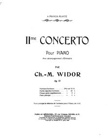 Partition Piano 1 (solo piano), Piano Concerto No.2, Widor, Charles-Marie