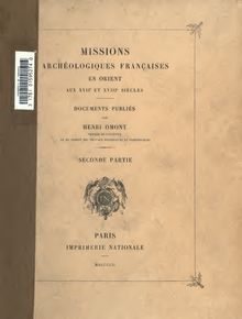 Missions archéologiques françaises en Orient aux 17e et 18e siècles