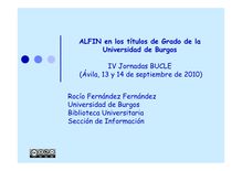 ALFIN en los títulos de Grado de la Universidad de Burgos