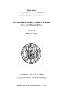 Characterization of the gun phenotype under photo-bleaching conditions [Elektronische Ressource] / vorgelegt von Christian Voigt