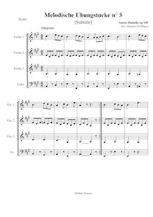 Partition compléte, 28 Melodische übungstücke, Melodic Practice Pieces par Anton Diabelli